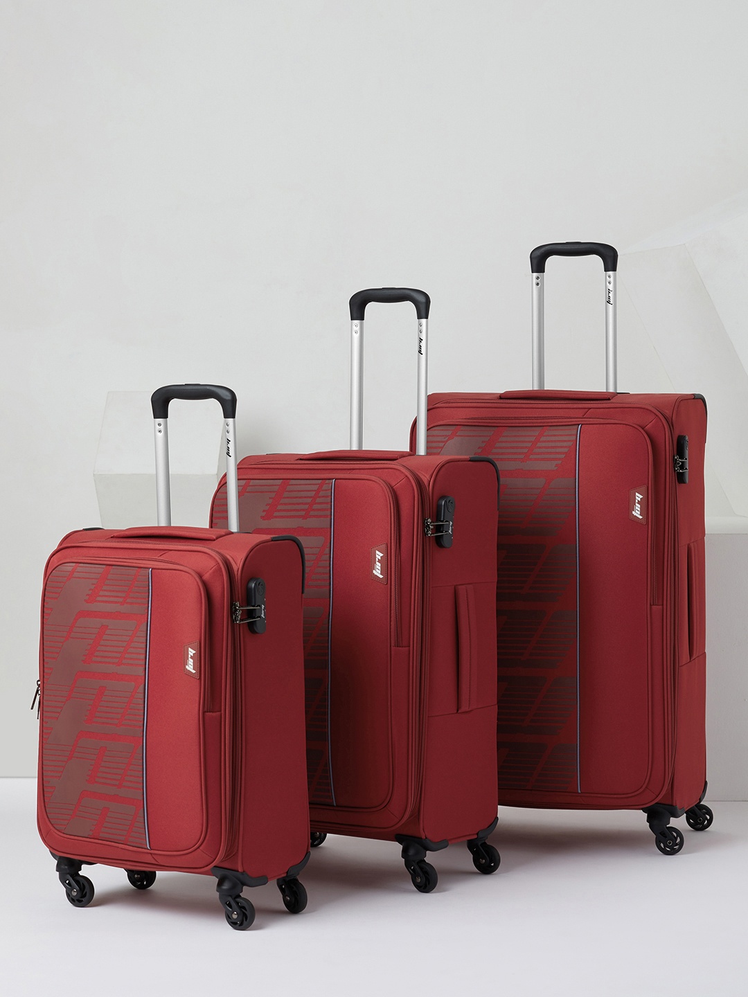 

Wildcraft Set of 3 Chester Torq Trolley Suitcases - Cabin, Medium & Large, Red