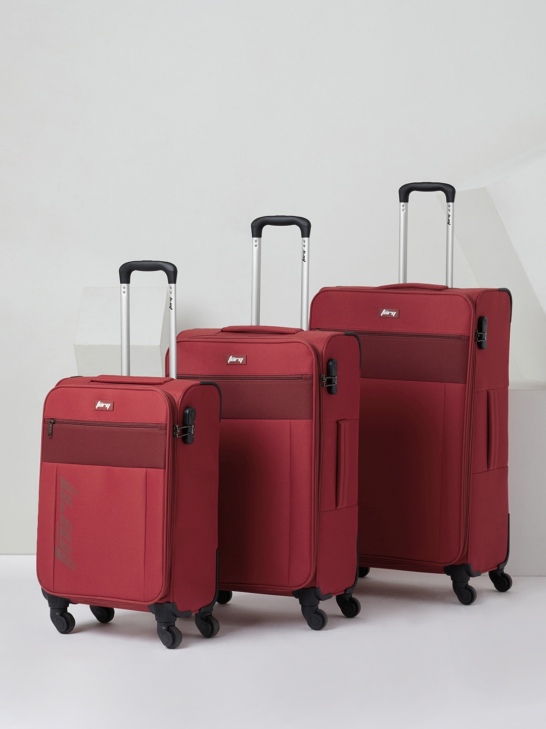 

Wildcraft Set of 3 Brooks Torq Trolley Suitcases - Cabin, Medium & Large, Red