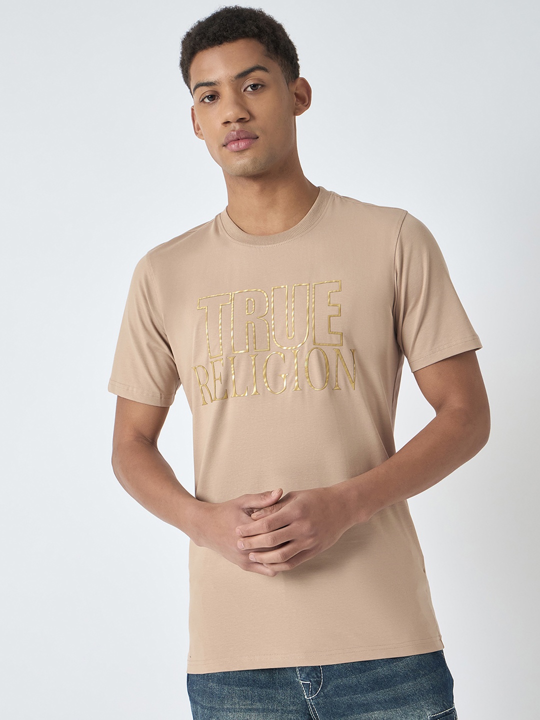 

True Religion Men Printed T-shirt, Beige