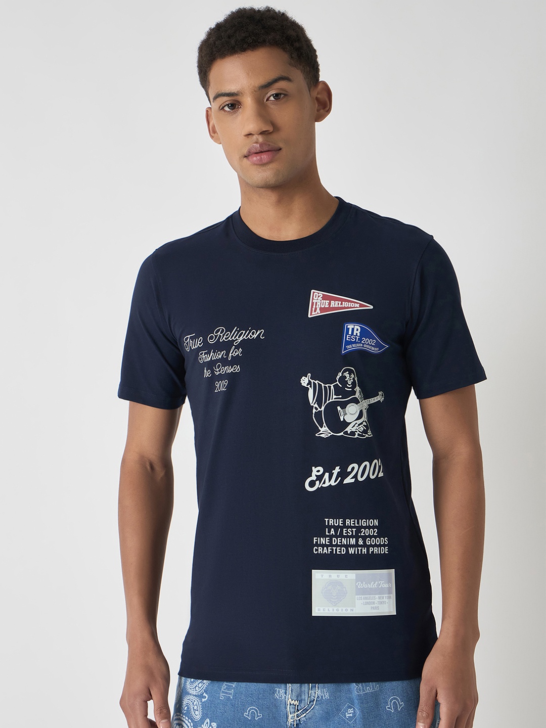 

True Religion Typography Printed T-shirt, Navy blue
