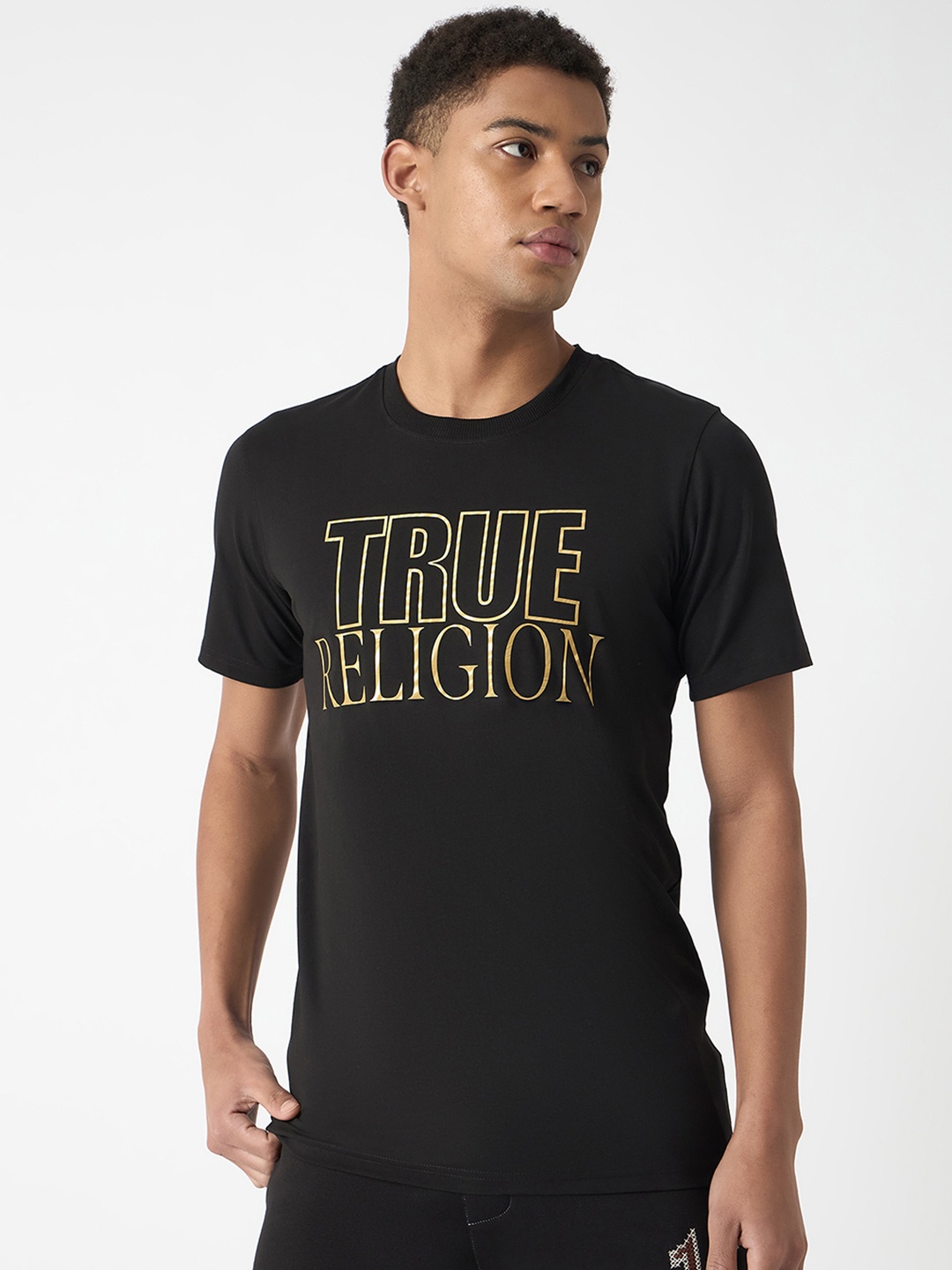 

True Religion Typography Printed T-shirt, Black