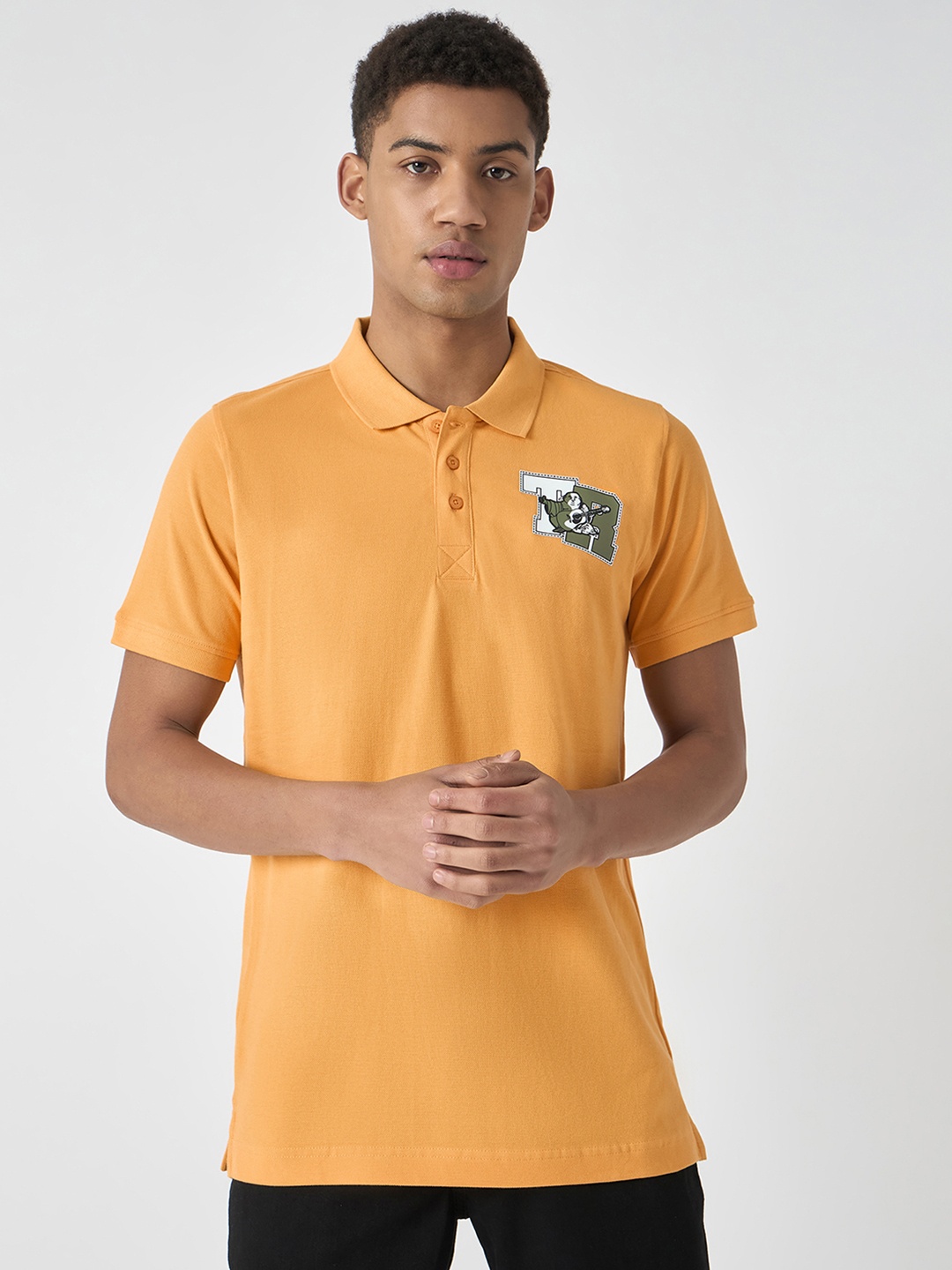 

True Religion Solid Polo Collar T-shirt, Yellow
