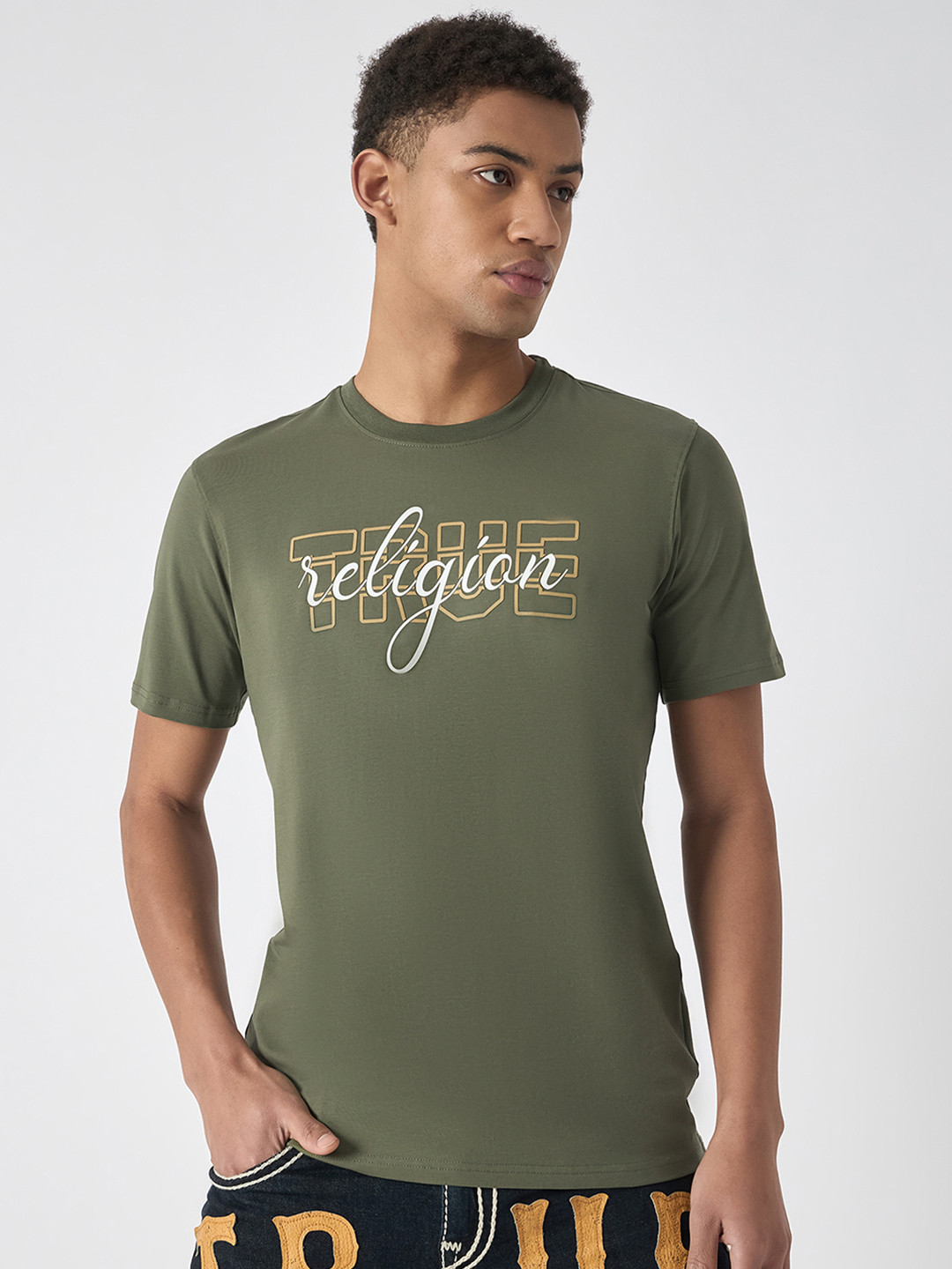 

True Religion Typography Printed T-shirt, Green