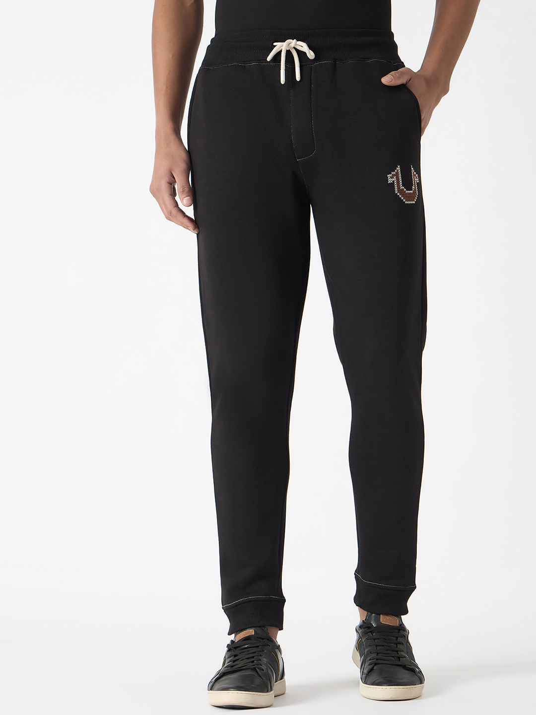 

True Religion Men Cotton Mid-Rise Sweatpants, Black