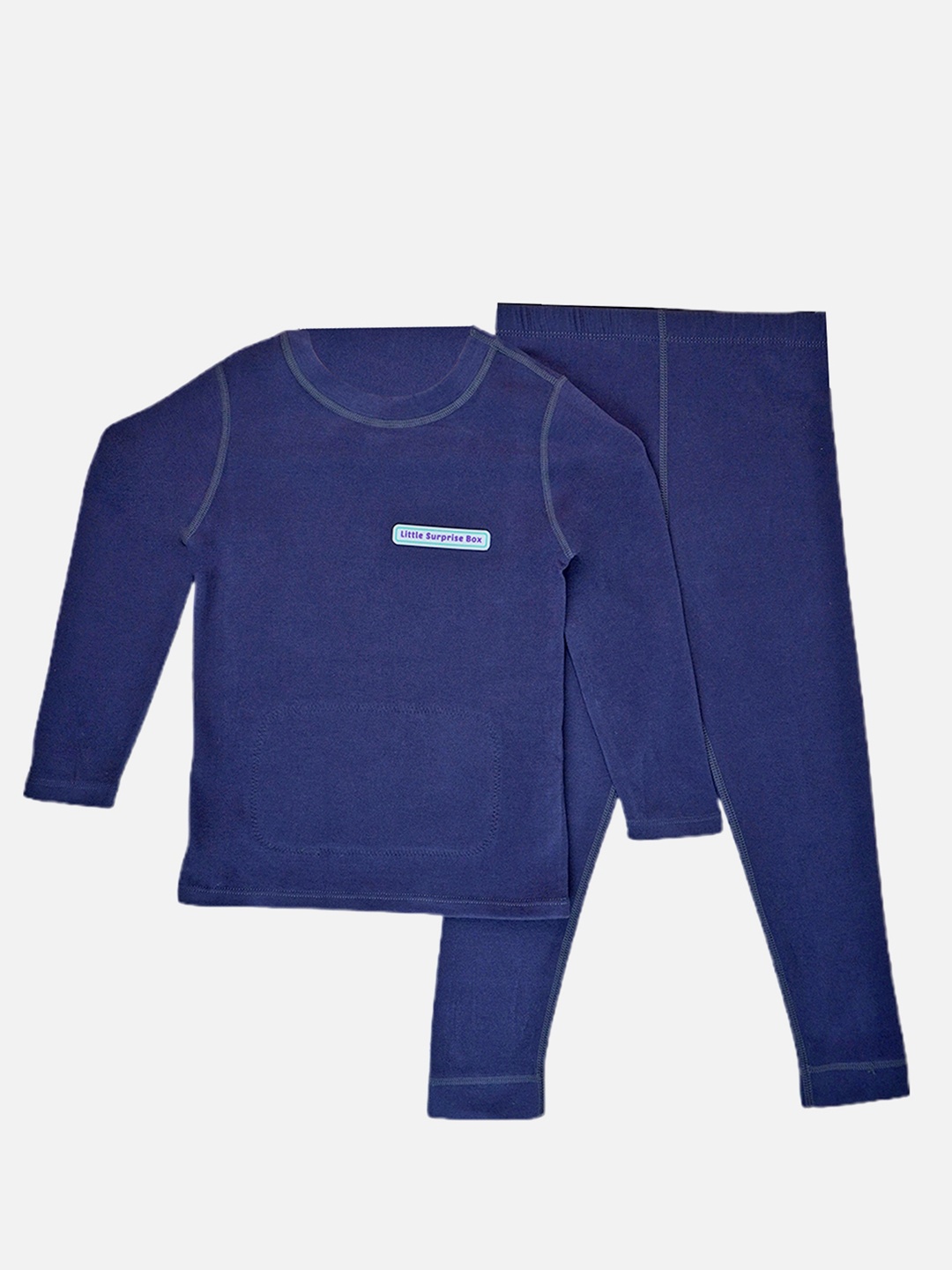 

Little Surprise Box LLP Kids Round Neck Upper & Lower Body Thermal Set, Navy blue