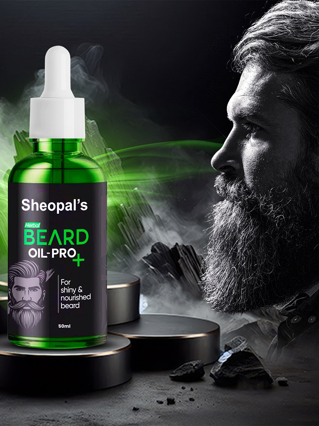 

Sheopal's Herbal Beard Growth Oil Pro+ With Almond Coconut & Amla Oil- 50 ml, Green