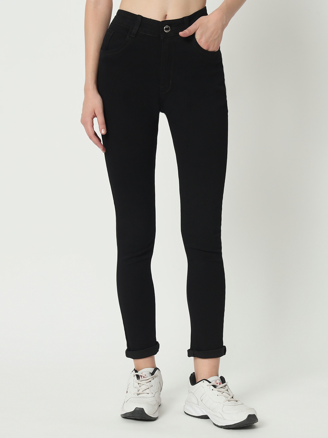 

M MODDY Women Jean Slim Fit High-Rise Stretchable Jeans, Black