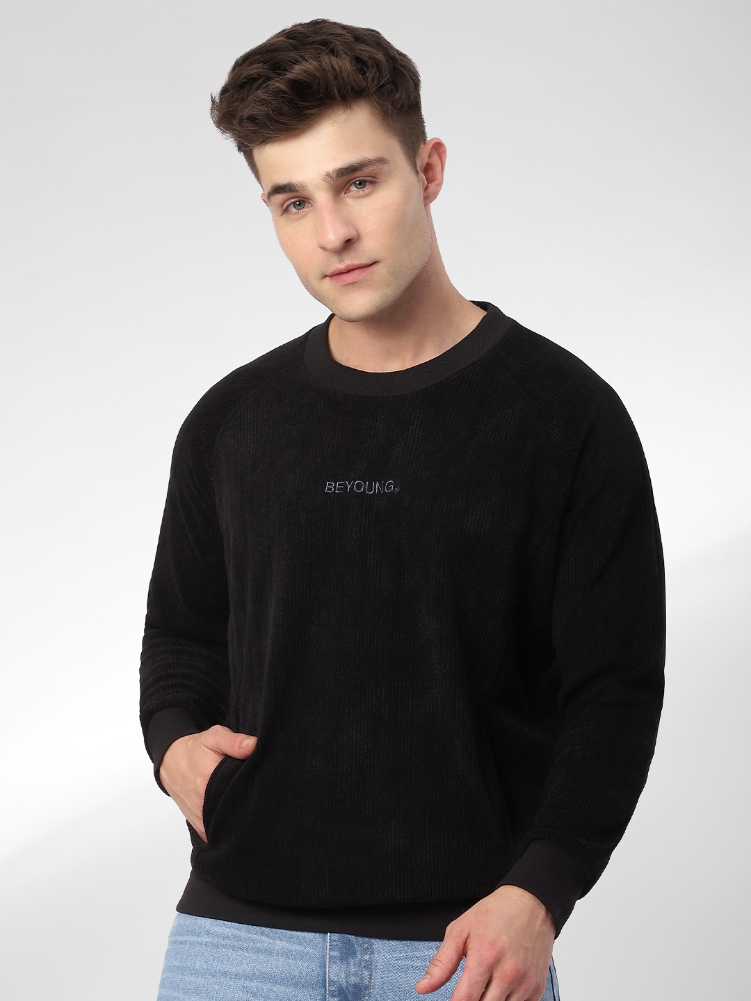 

Beyoung Men Solid Sweatshirt, Black