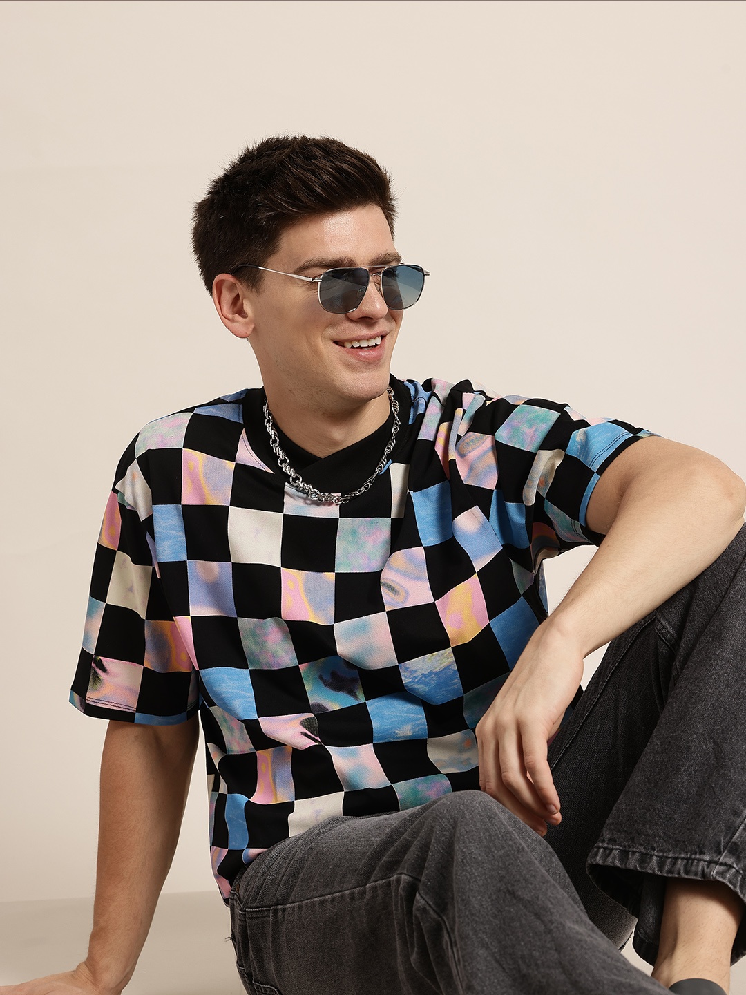 

HERE&NOW Printed Cotton Relaxed T-shirt, Multi