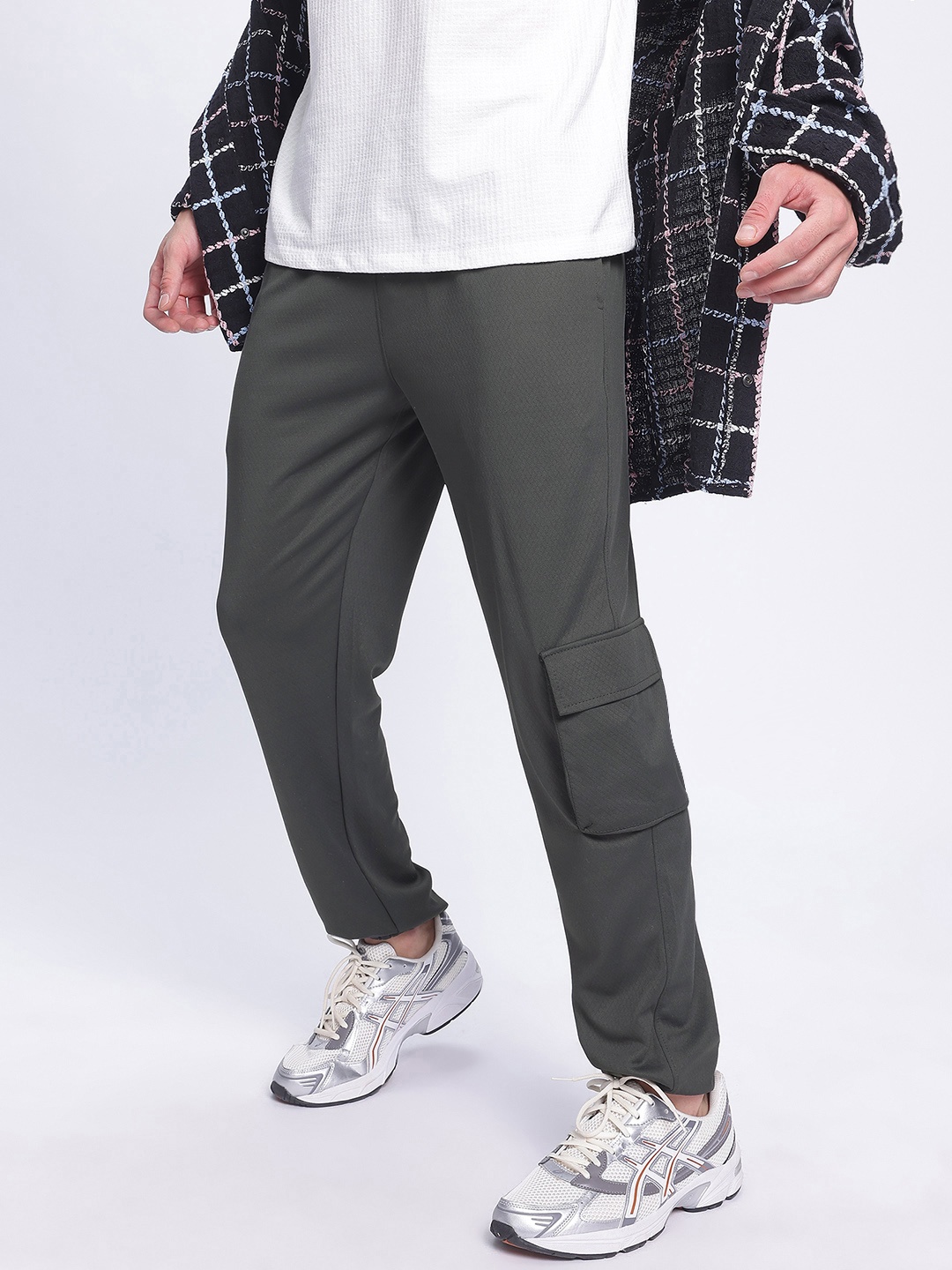 

glitchez Men Downtown Chic Cargo Edge Regular Fit Joggers, Green