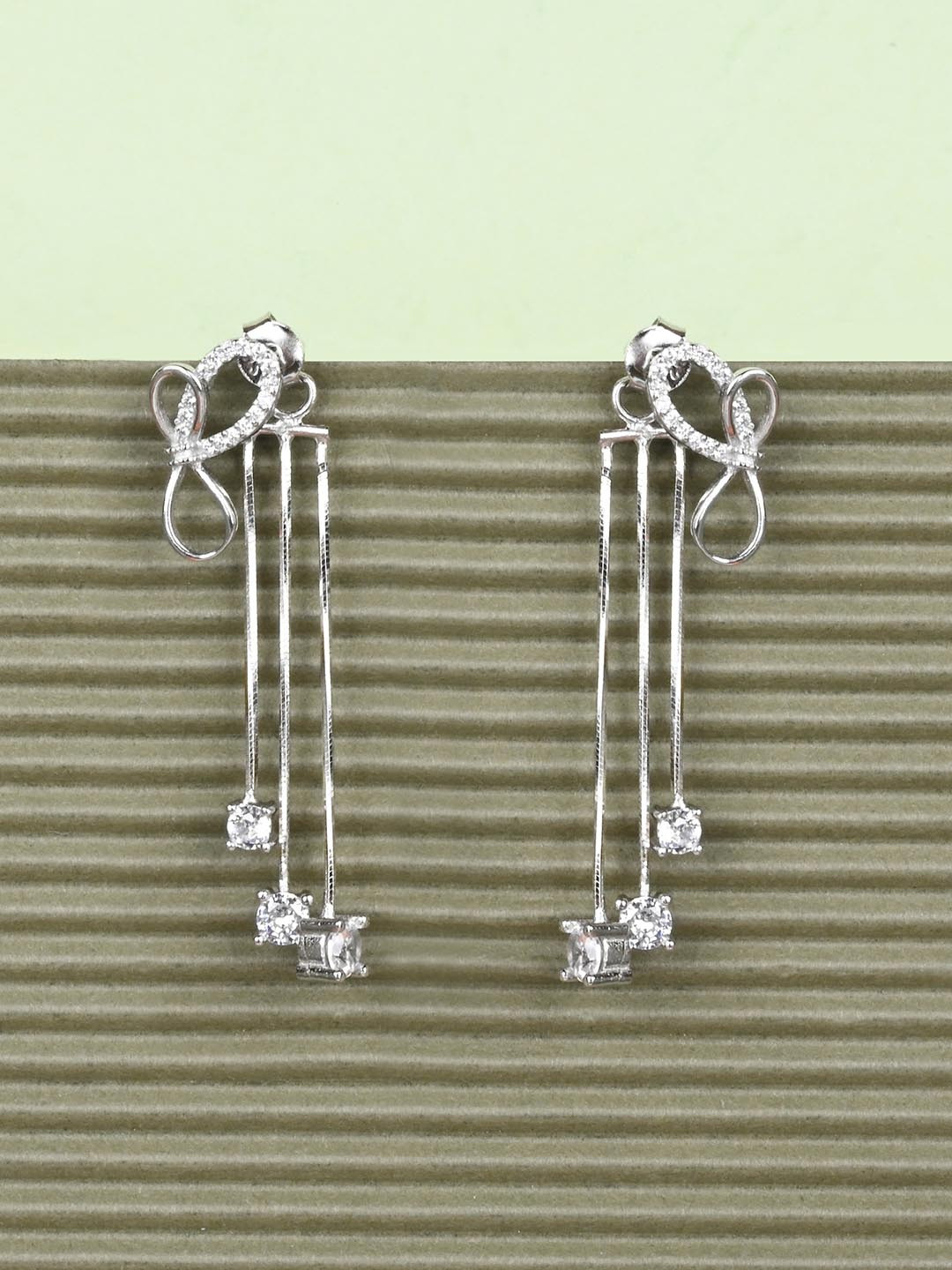 

TOUCH925 925 Pure Silver Contemporary Drop Earrings