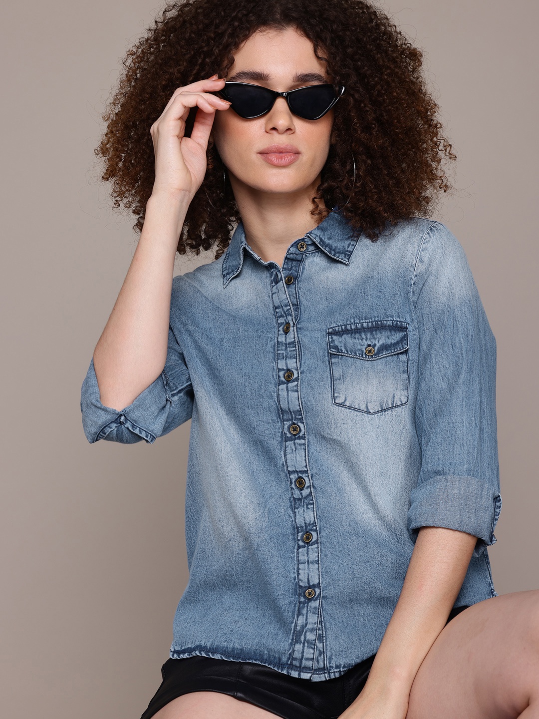 

The Roadster Lifestyle Co. Classic Pure Cotton Casual Shirt, Blue
