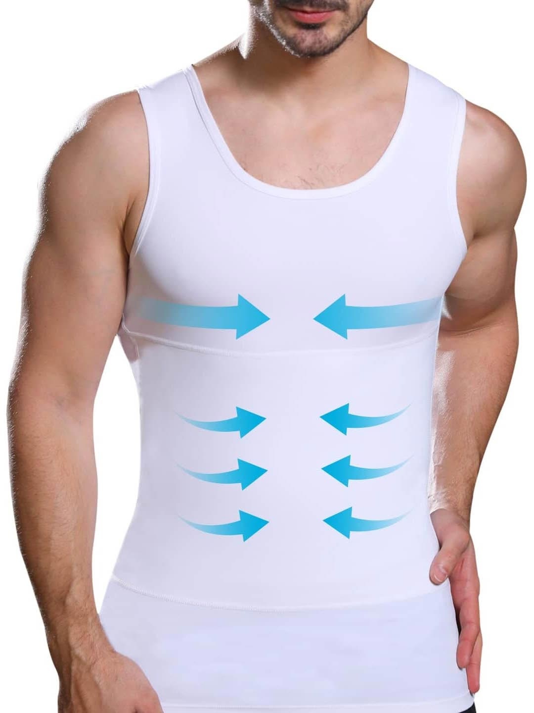 Adbeni Men Round Neck Sleeveless Gym Vest, White