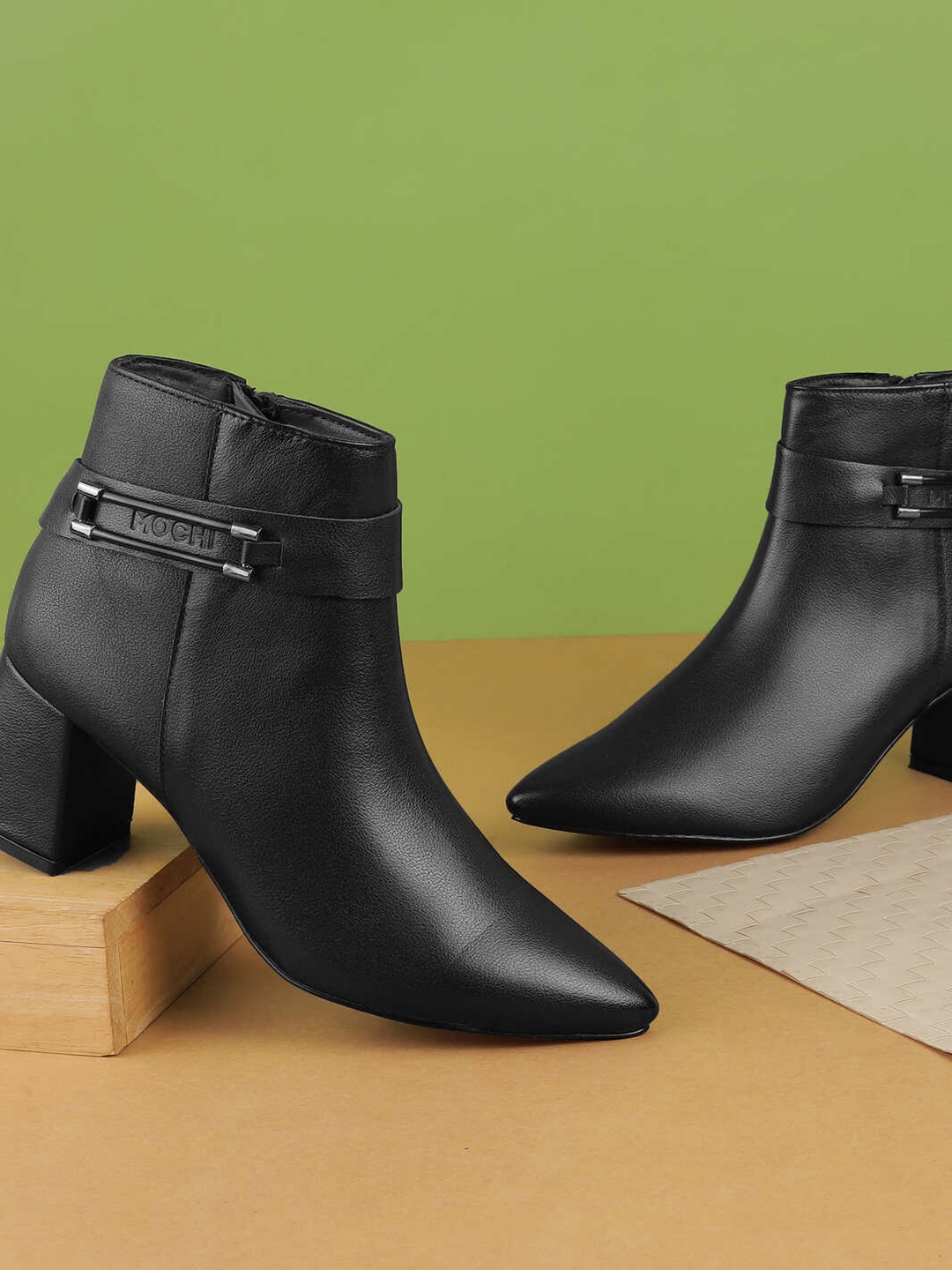 

Mochi Women Casual Block-Heeled Regular Boots, Black