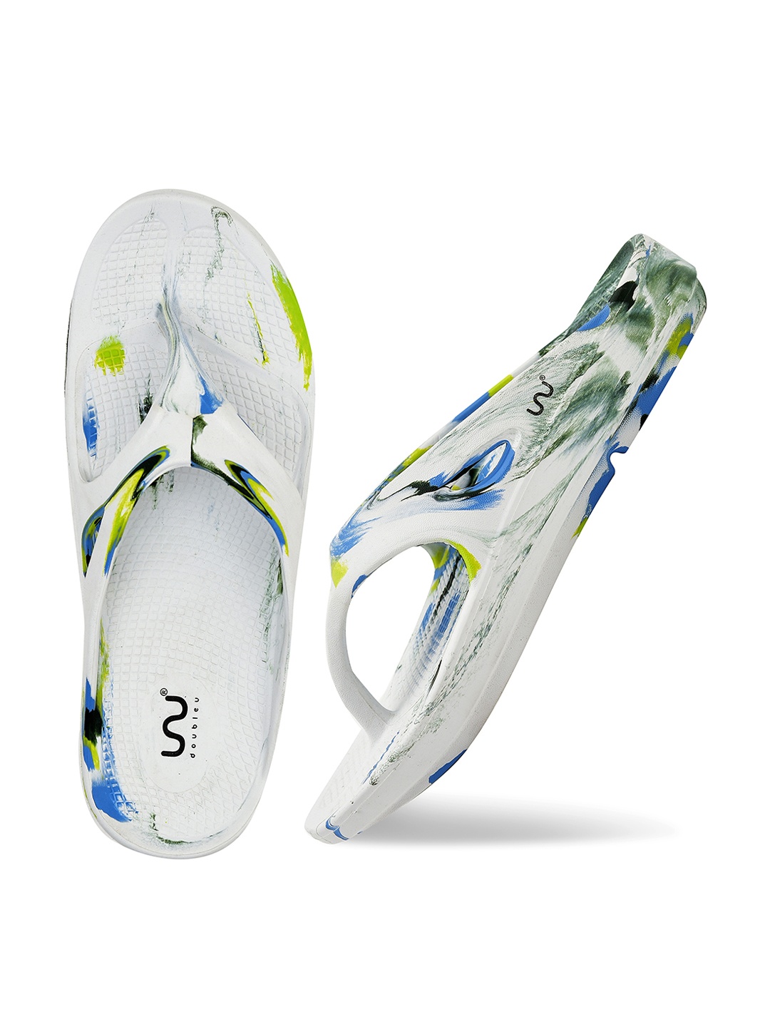 

Doubleu Men Printed EVA Thong Flip-Flops, White