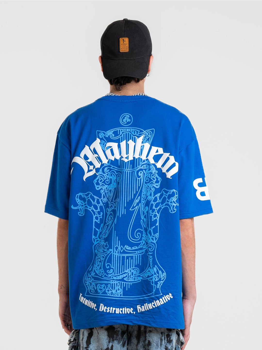 

Bad and Boujee Unisex Printed Oversized T-shirt, Blue