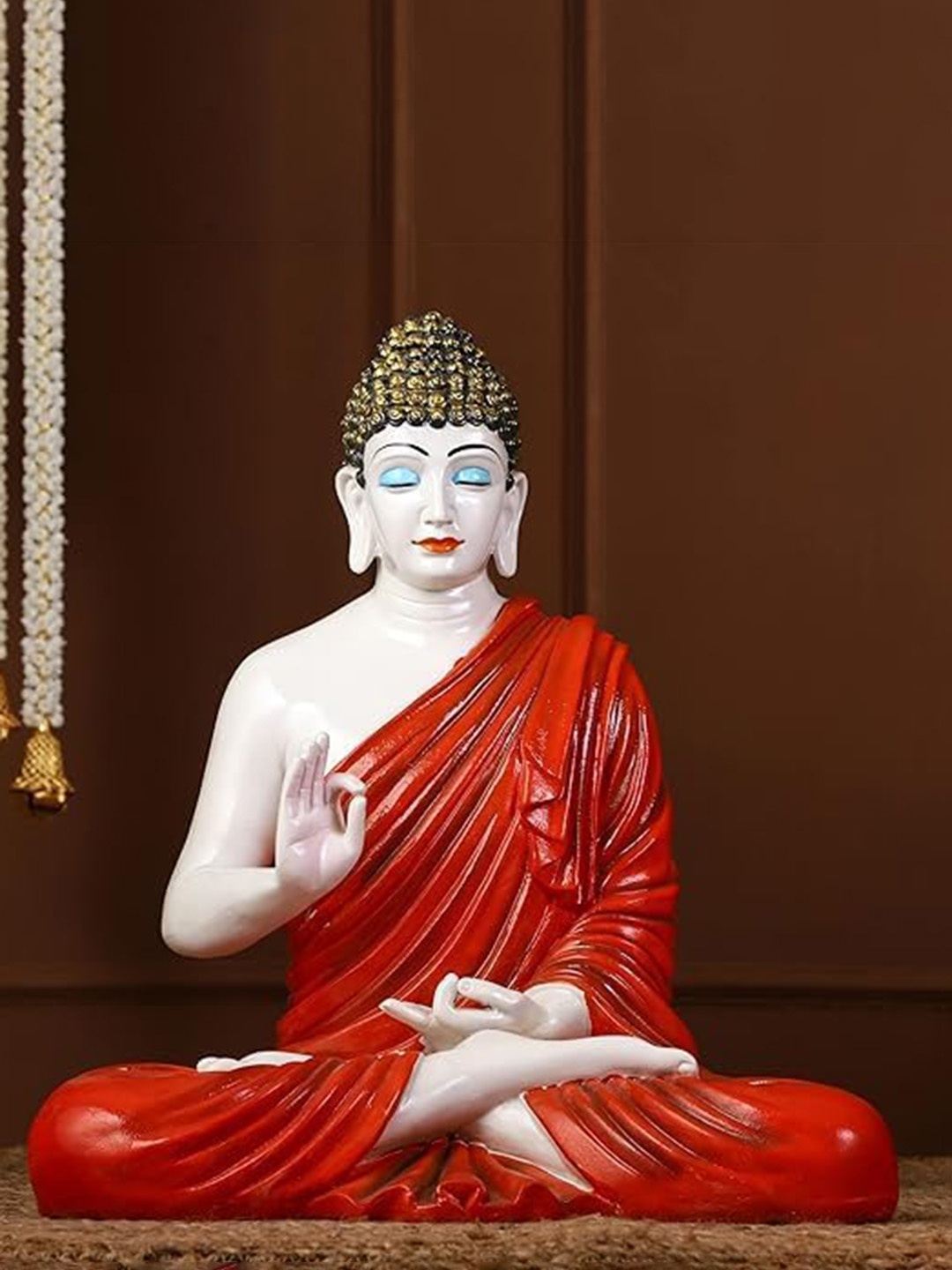 

NAYRA HANDICRAFTS Red Buddha Figurine Showpiece