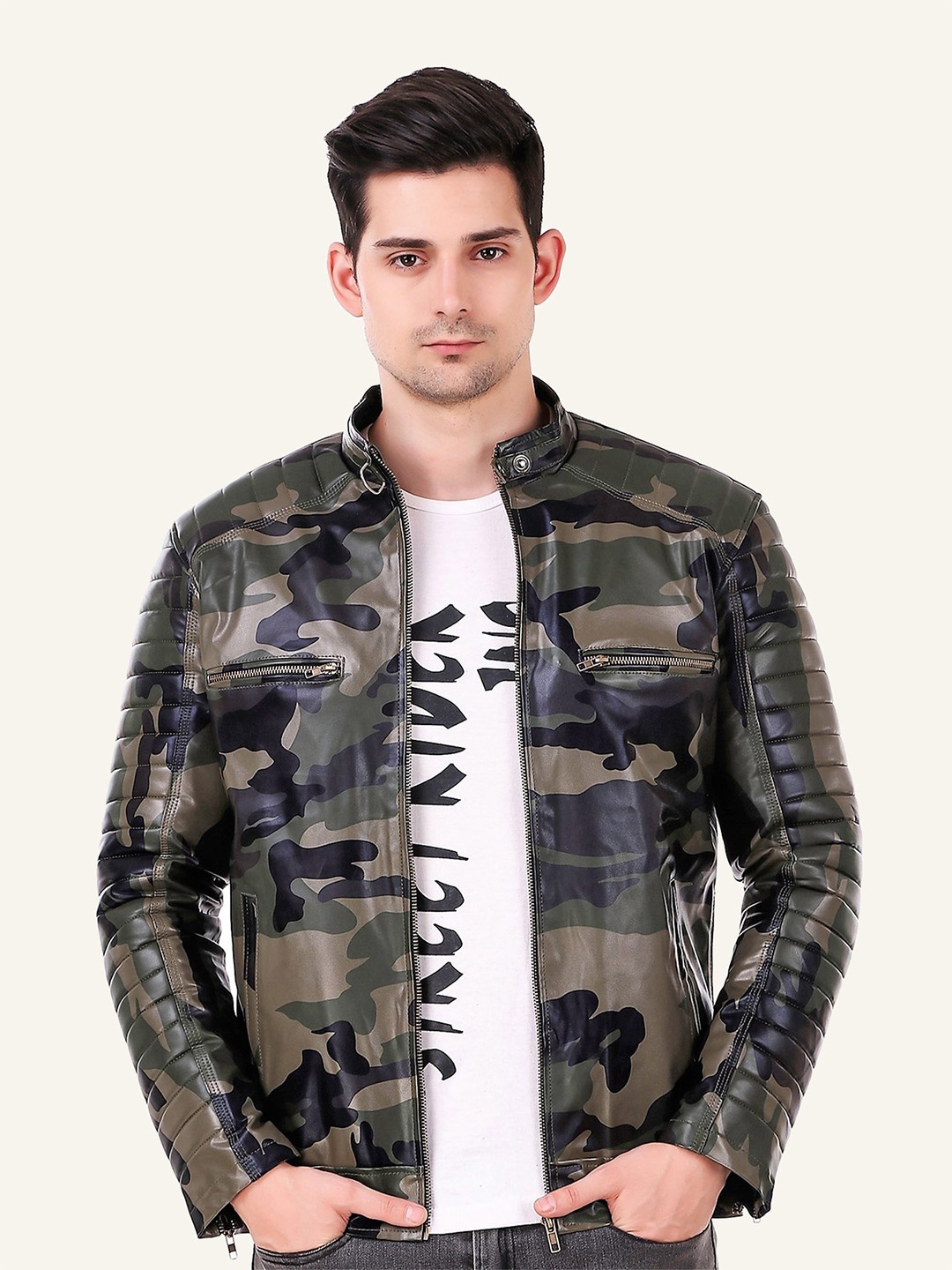 

Leather Retail Men Biker Jacket, Multi
