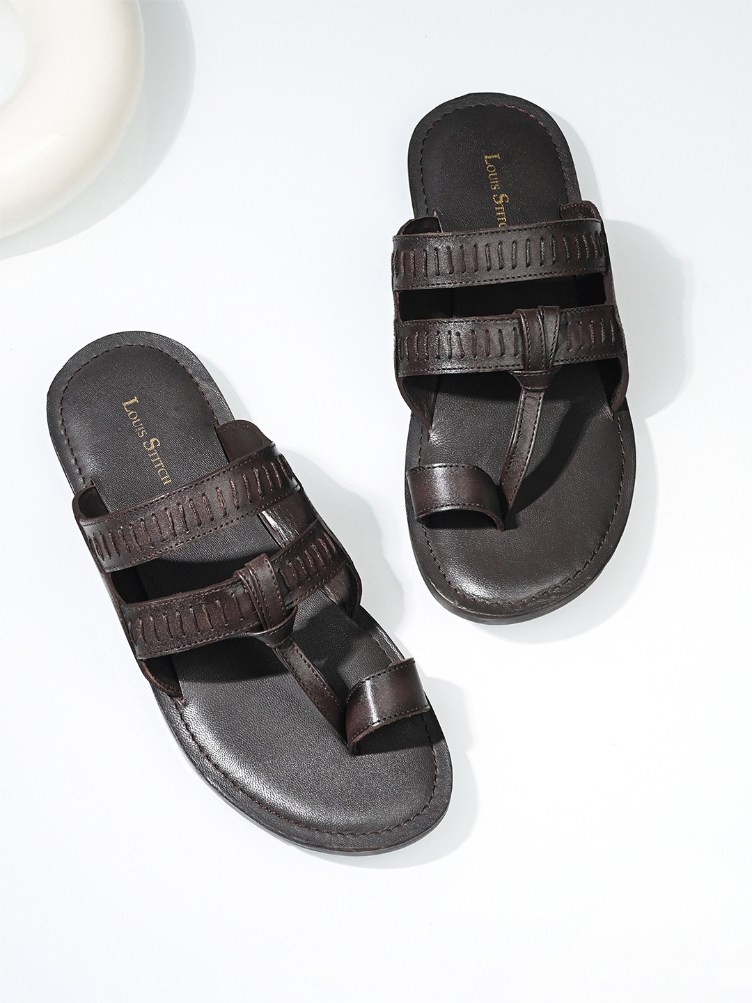 

LOUIS STITCH Men Comfort Sandals Leather Comfort Sandals, Brown