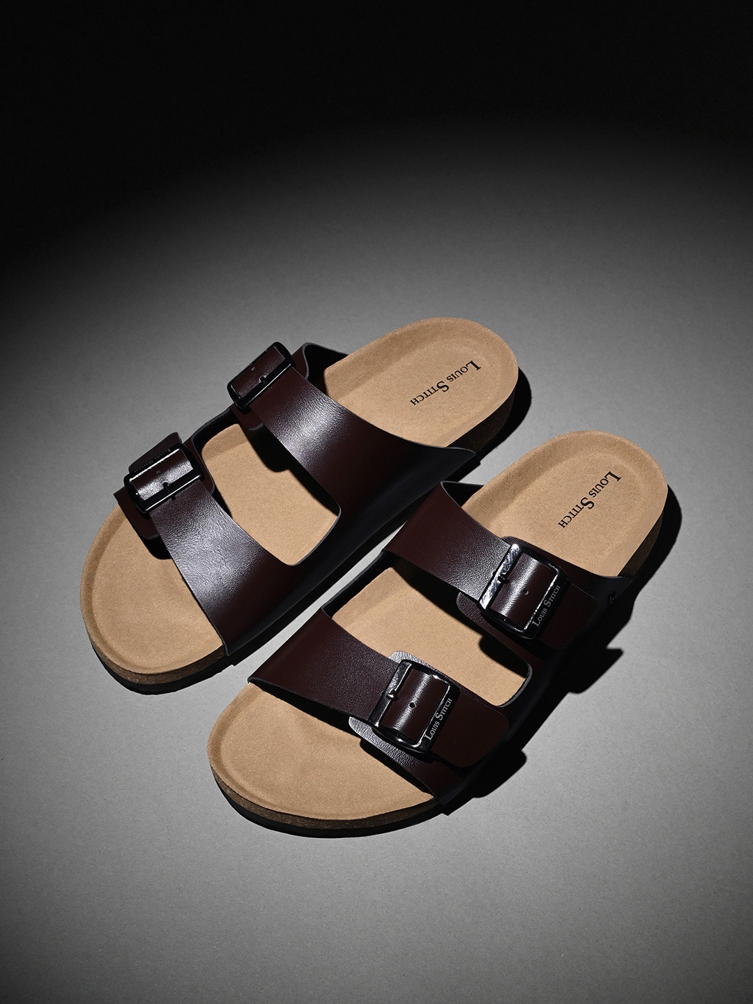 LOUIS STITCH Men Brunette Brown Comfy Cork Flip-Flops Slipper
