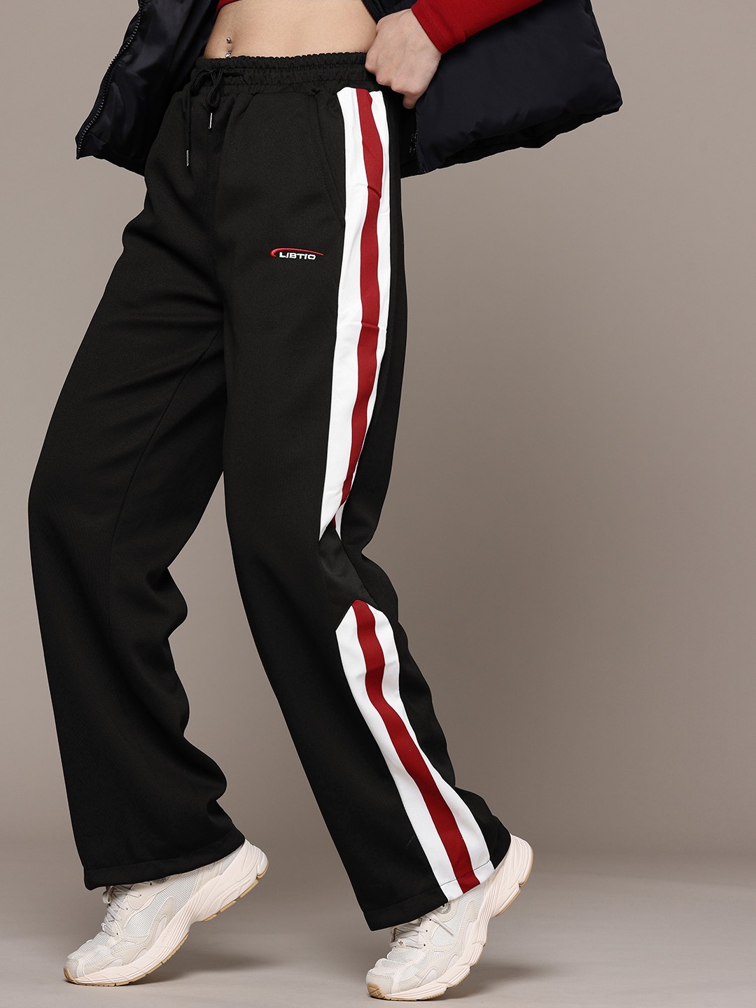 

The Roadster Life Co. Women Side Striped Trousers, Black
