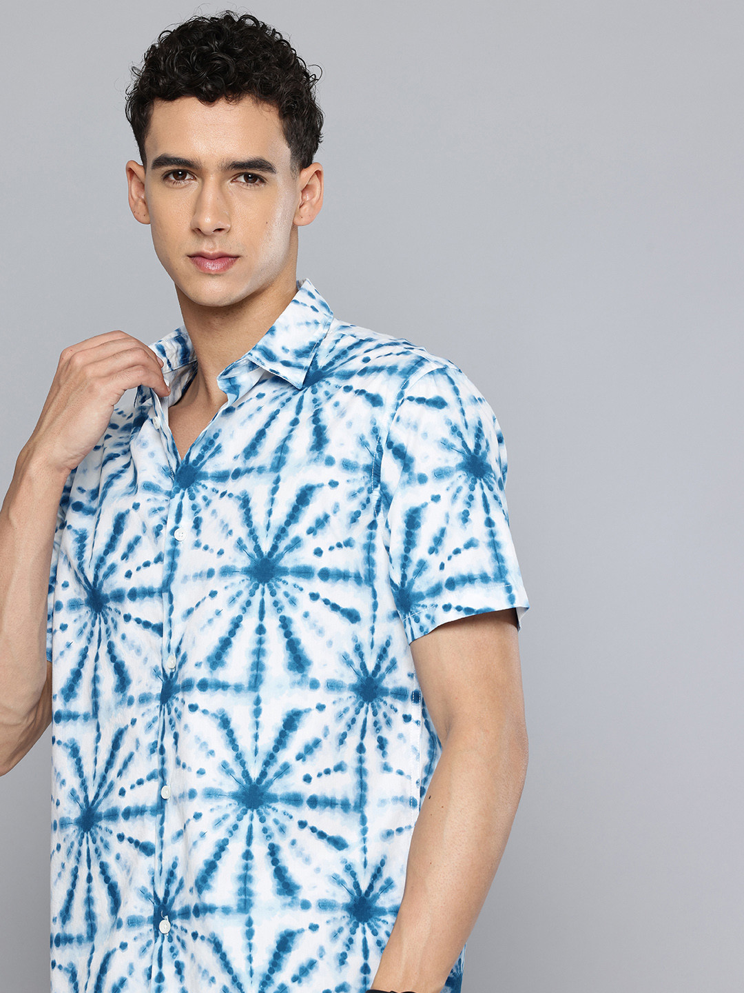 

Flying Machine Pure Cotton Opaque Tie and Dye Casual Shirt, White