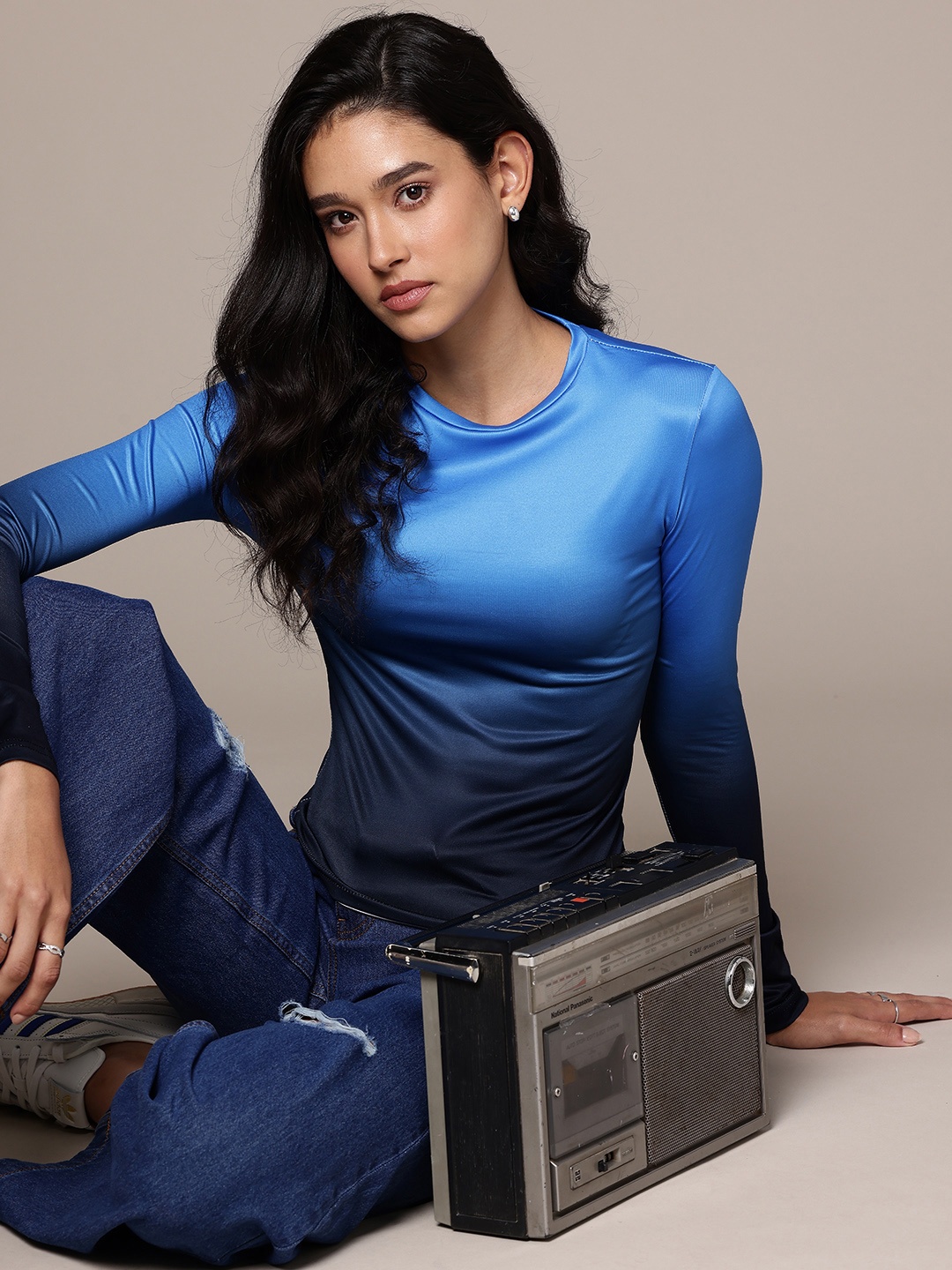 

The Roadster Life Co. Ombre Fitted Top, Blue