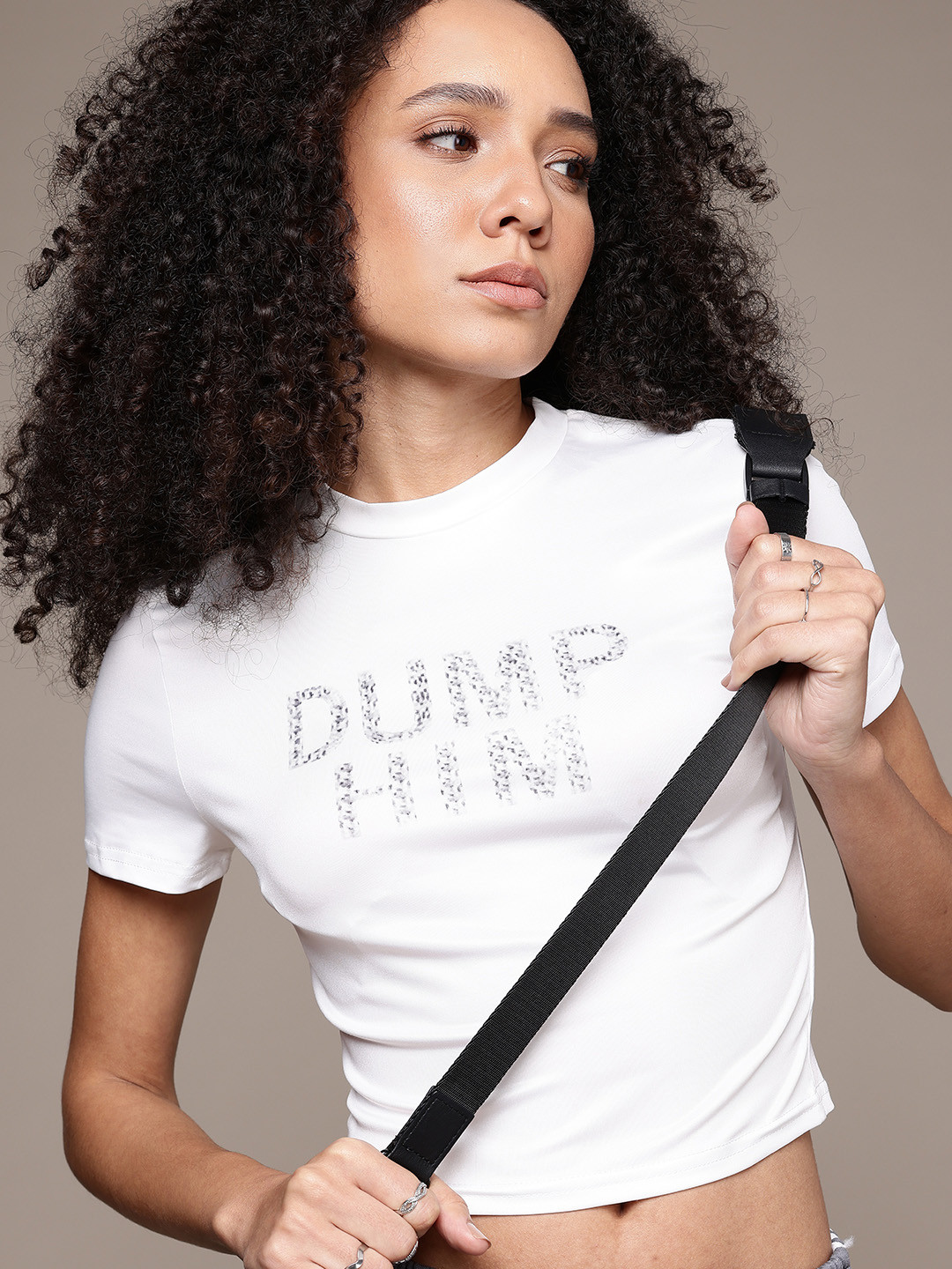 

The Roadster Life Co. Typography Printed Crop Top, White