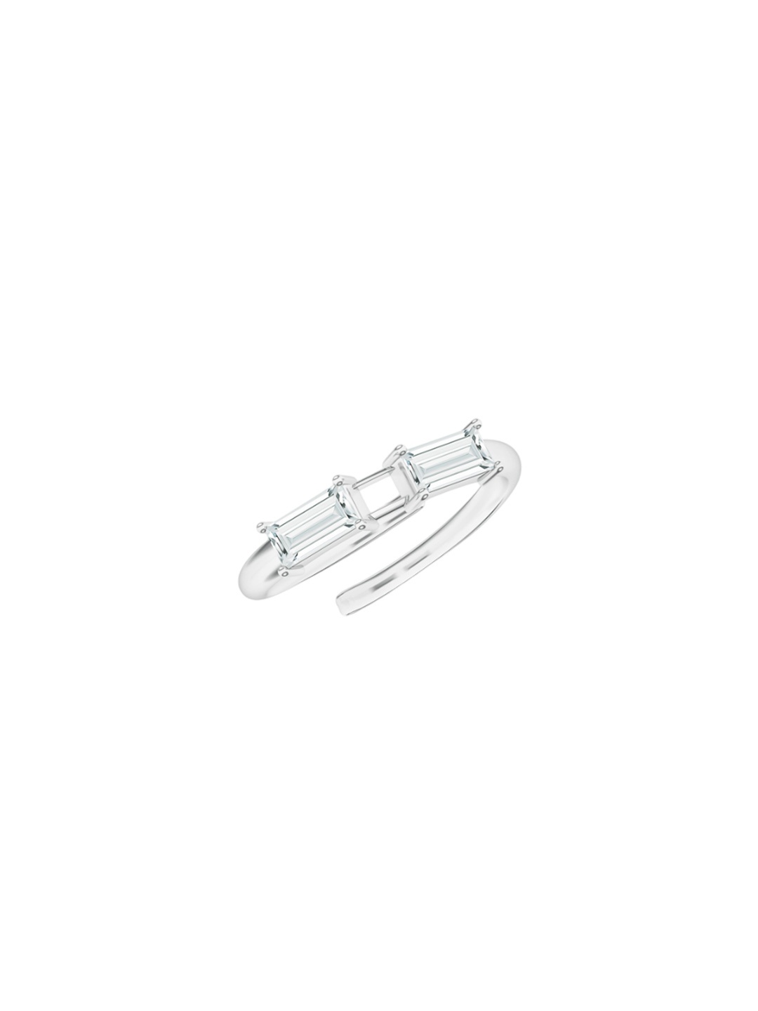 

Kicky And Perky 925 Sterling Silver Rhodium-Plated Stone Studded Finger Ring