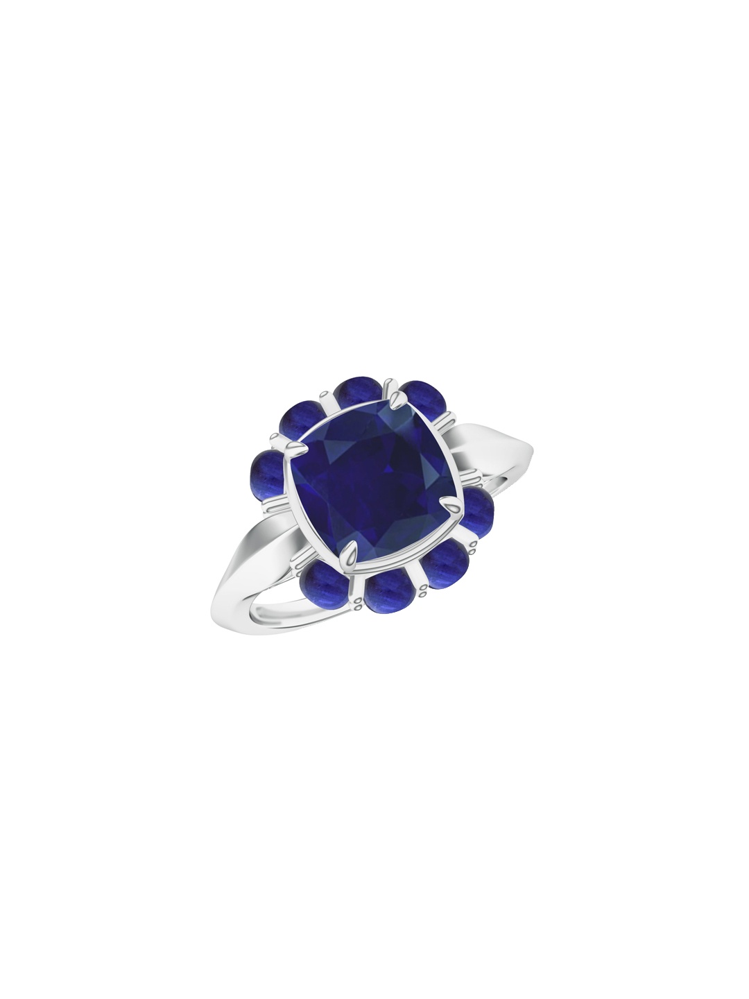 

Kicky And Perky 925 Sterling Silver Rhodium-Plated Stone-Studded Finger Ring