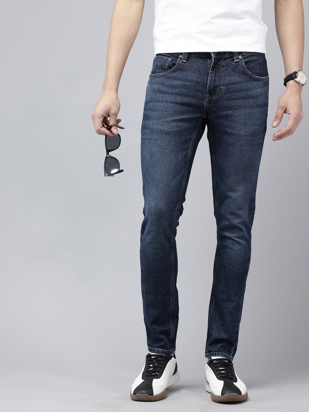

SPYKAR Men Super Slim Fit Low-Rise Jeans, Blue