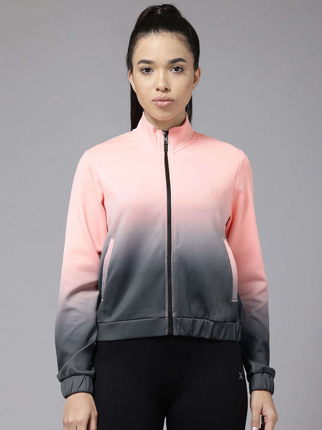 

PERFKT-U Tie and Dye Colourblocked Windcheater Training or Gym Sporty Jacket, Peach