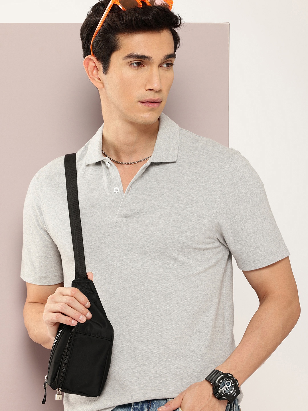 

Kook N Keech Pure Cotton Polo Collar T-shirt, Grey