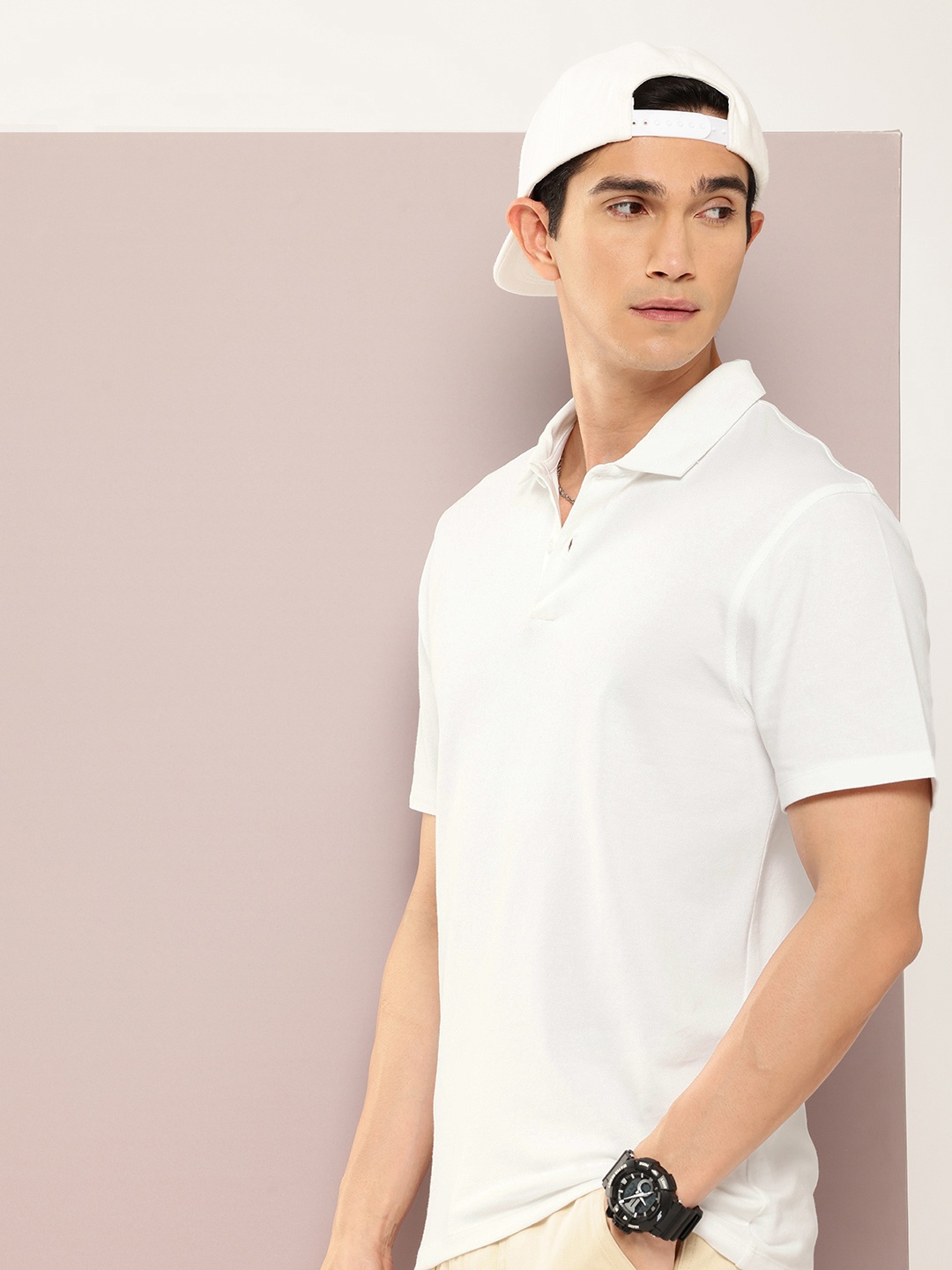 

Kook N Keech Men Polo Collar Pure Cotton T-shirt, White