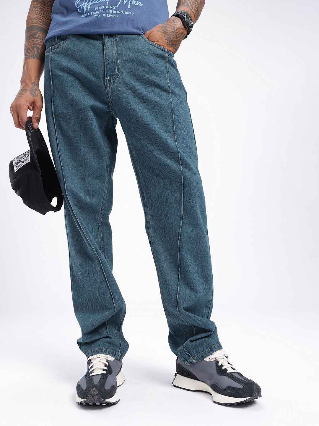 

glitchez Men Cool Touch Straight Fit Jeans, Blue
