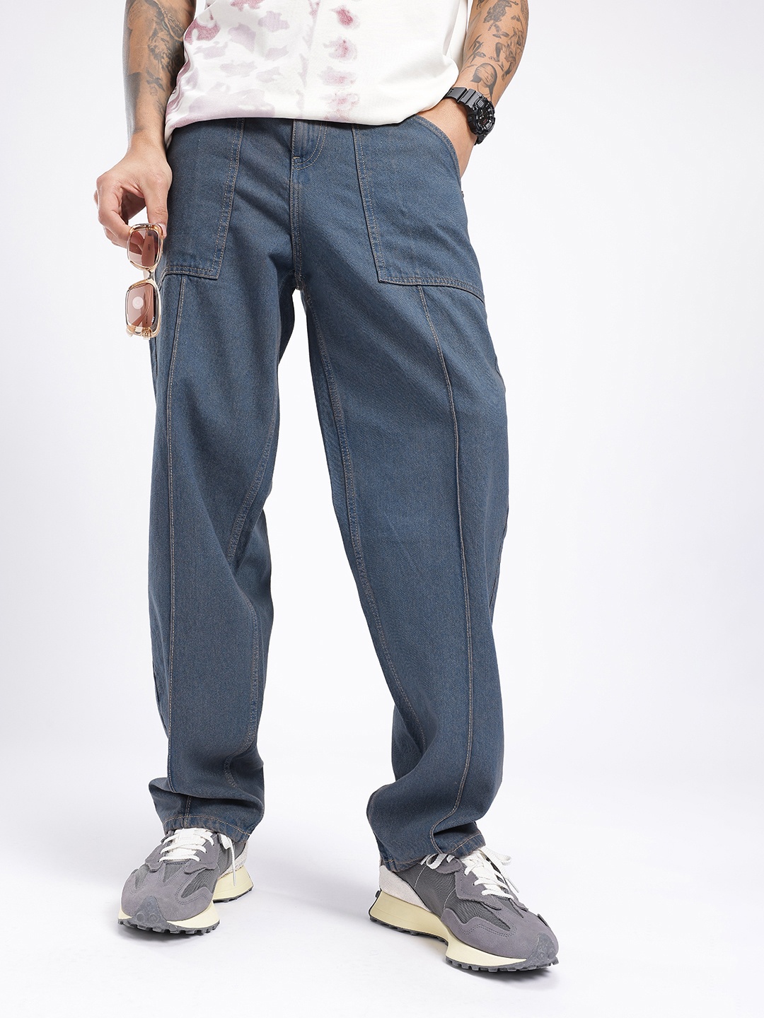 

glitchez Men Urban Savvy Loose Fit Jeans, Blue