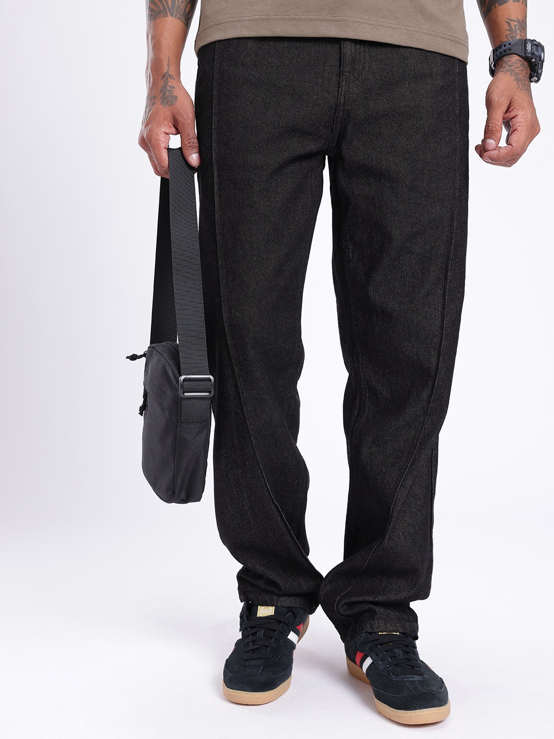 

glitchez Men Urban Vibe Straight Fit Jeans, Black