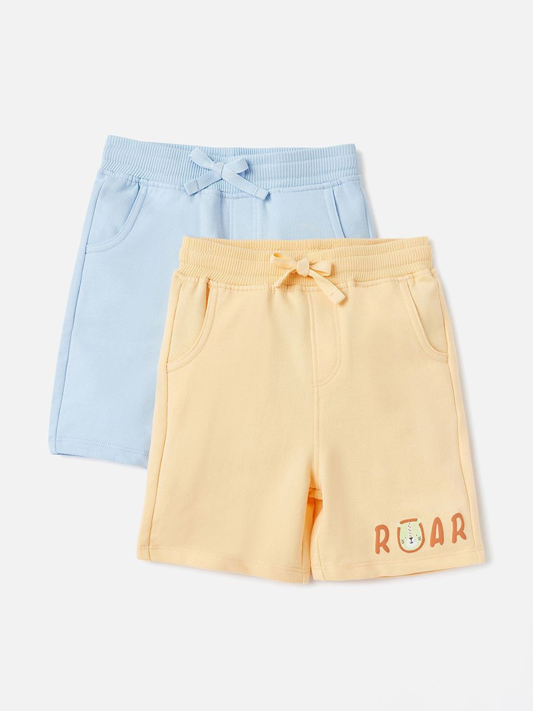 Juniors by Babyshop Boys Pack of 2 Cotton Regular Shorts, Blue