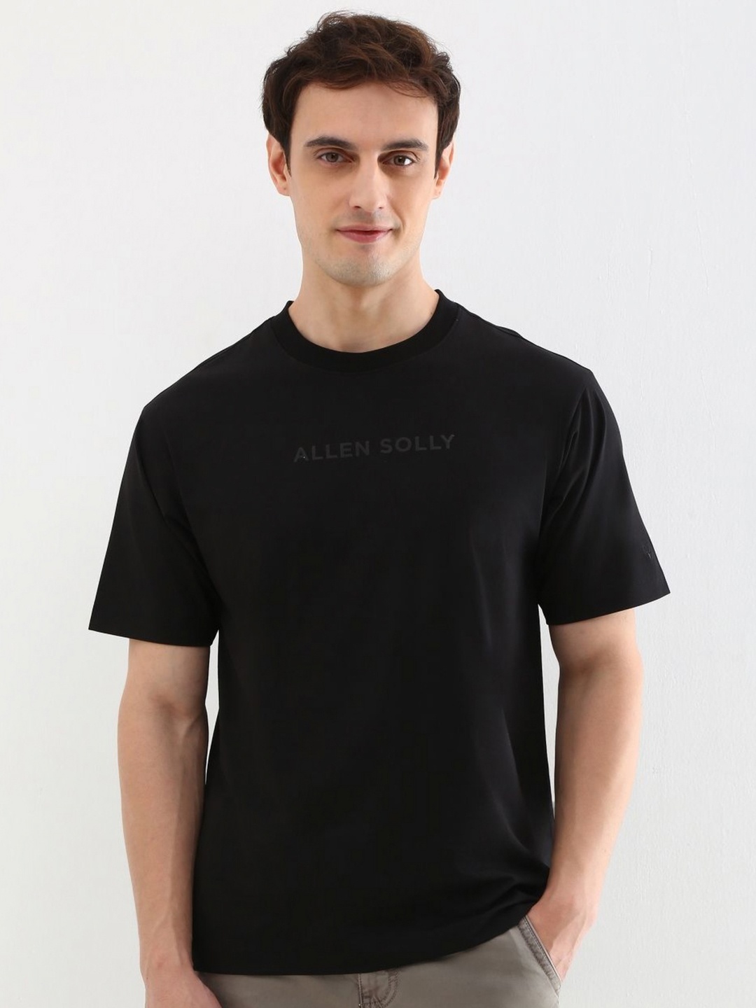 

Allen Solly Men Brand Logo Printed T-shirt, Black