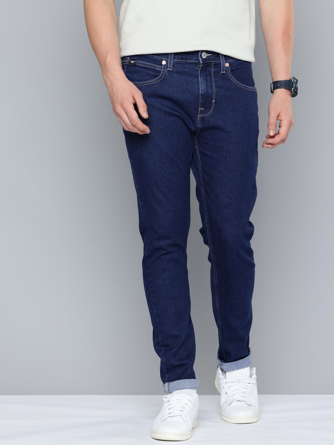 

Flying Machine Men Slash Slim Tapered Fit Stretchable Jeans, Blue