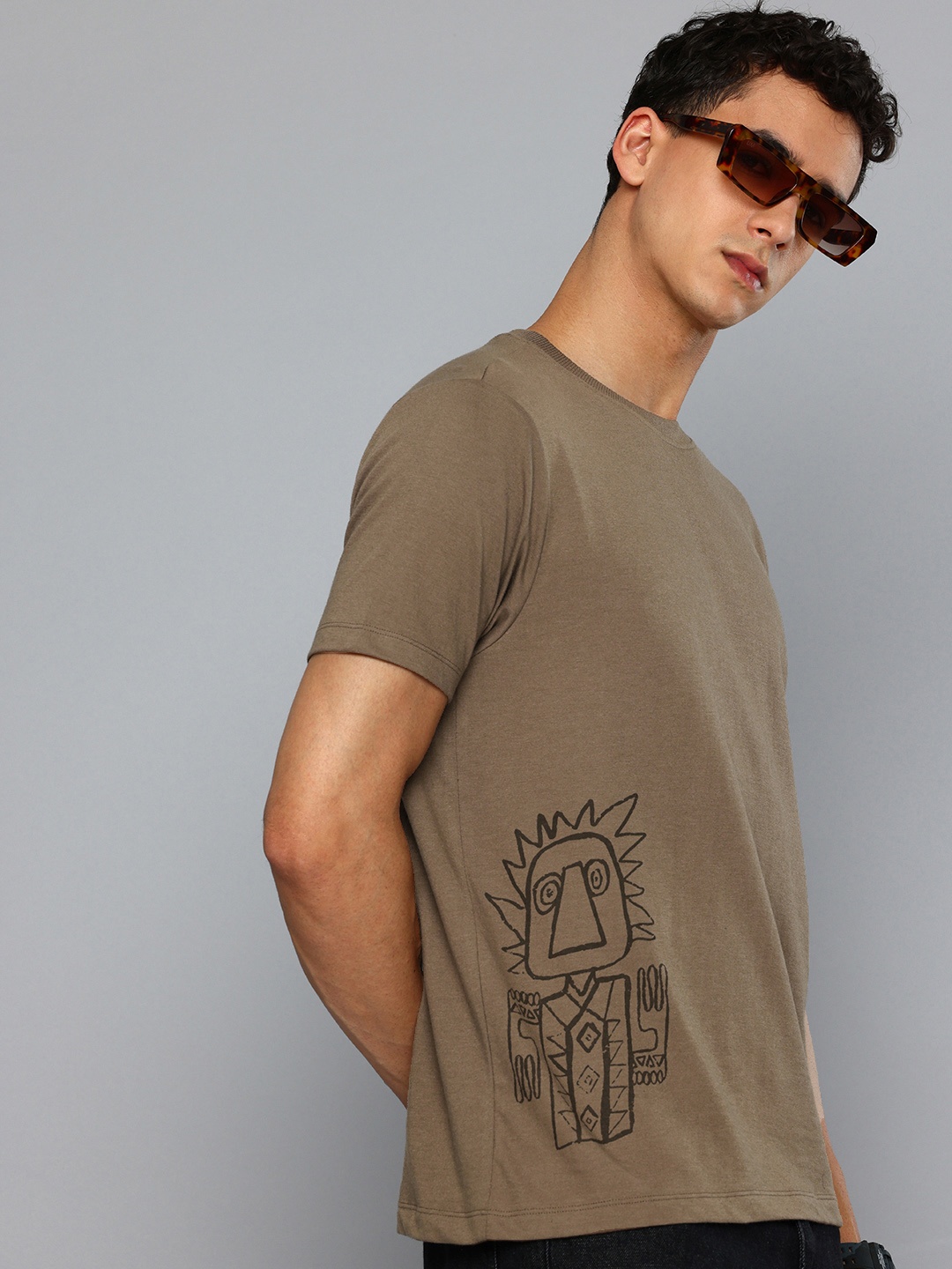 

Flying Machine Graphic Printed T-shirt, Olive