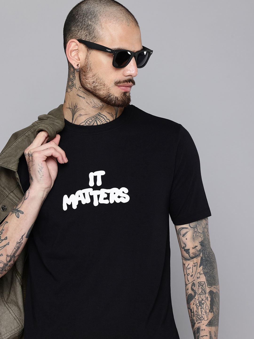 

Flying Machine Typography Printed T-shirt, Black