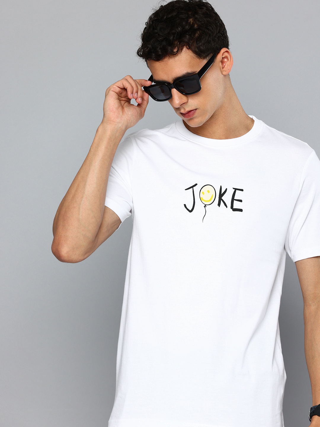

Flying Machine Pure Cotton Typography Printed T-shirt, White