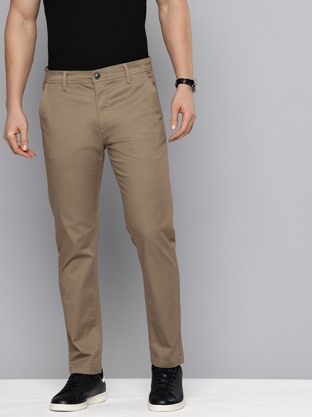 

Flying Machine Men Slash Slim Tapered Fit Chinos Trousers, Taupe