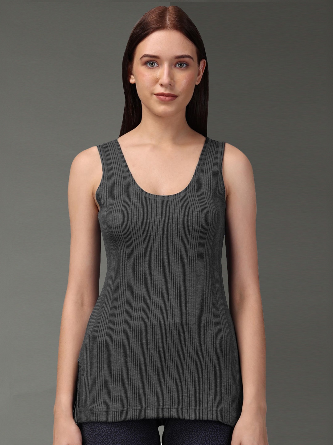 

Wearslim Women Striped Non-Padded Thermal Camisole, Black