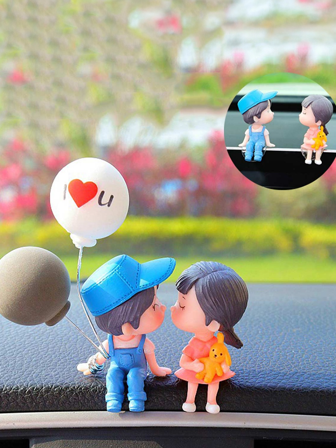 

Spiaty Blue Love Couple Figurine Showpiece