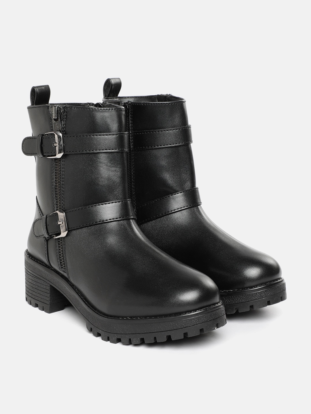 

Allen Solly Women Mid-Top Block Heeled Regular Boots, Black