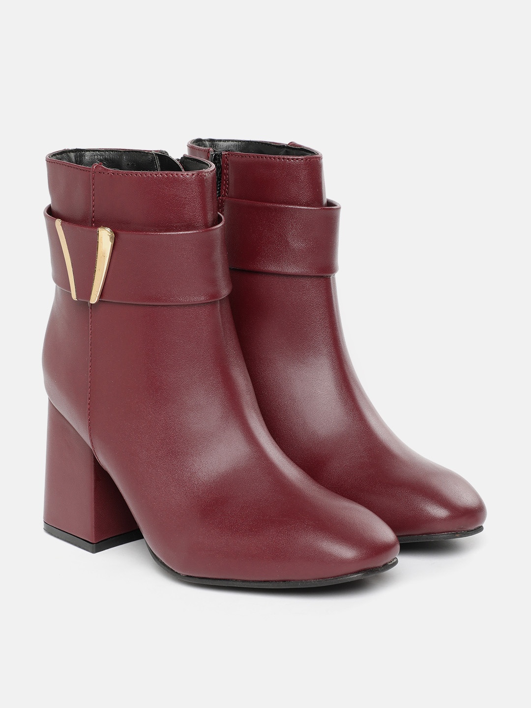 

Allen Solly Women Mid-Top Block Heeled Regular Boots, Maroon