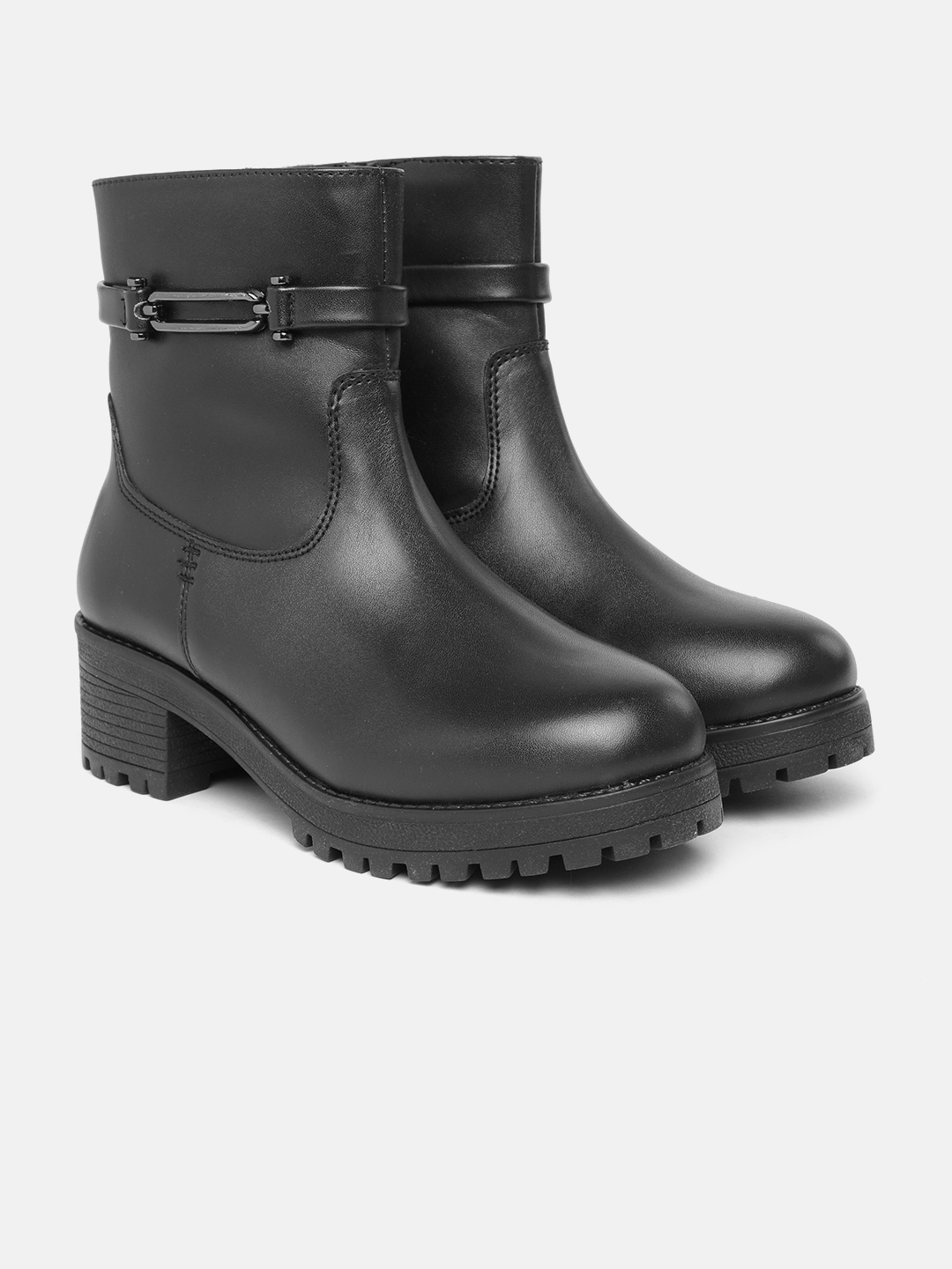 

Allen Solly Women Mid-Top Block Heeled Regular Boots, Black
