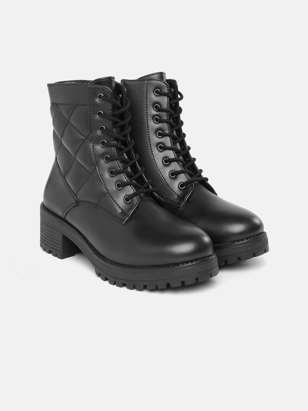 

Allen Solly Women Mid-Top Textured Regular Boots, Black